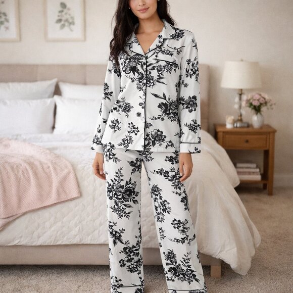 Johnny Was Other - NWT Johnny Was Pajama set women's M black/beige modal cotton soft luxury gift